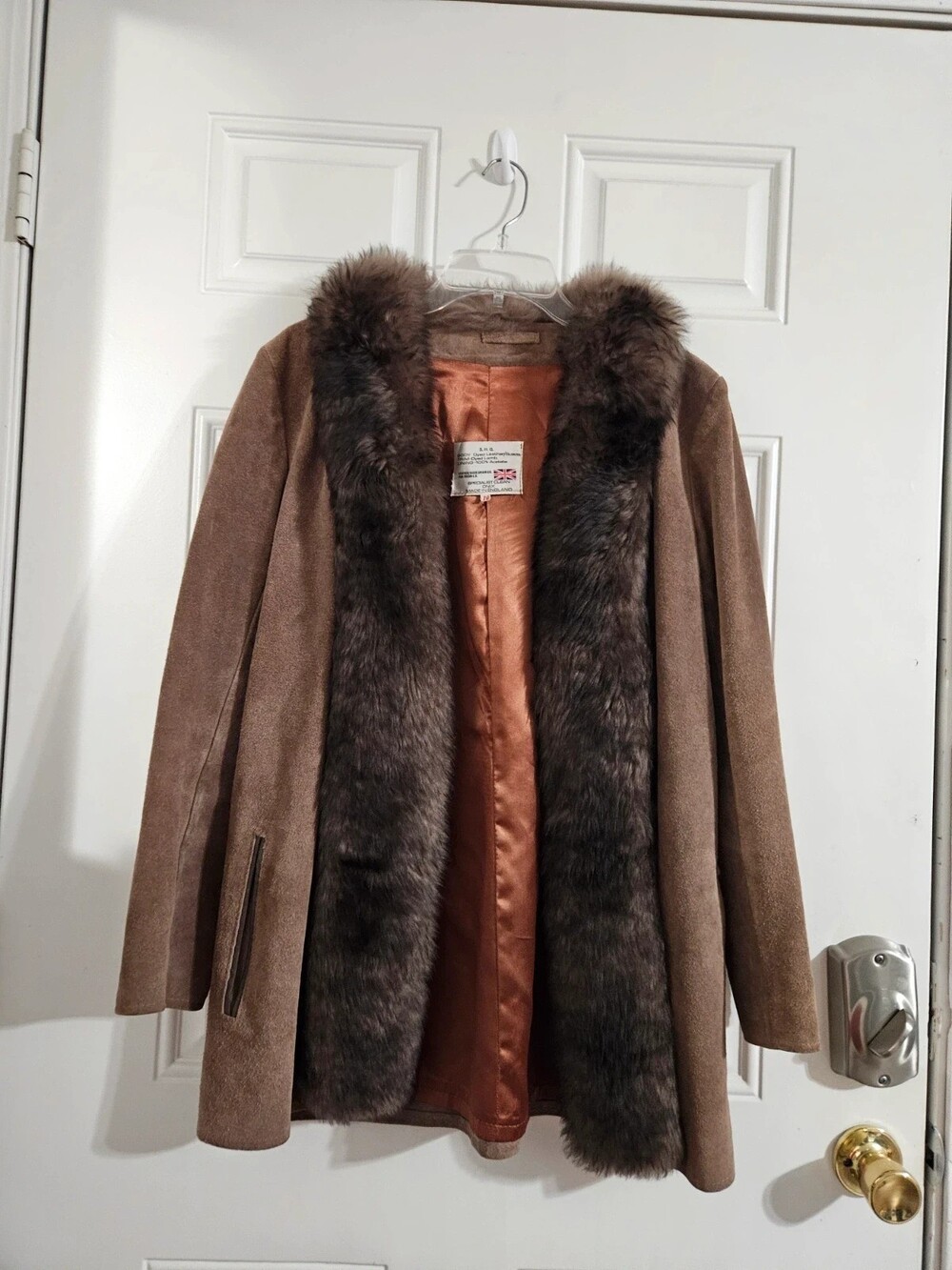 Vintage S.H.G. suede and real lamb fur coats